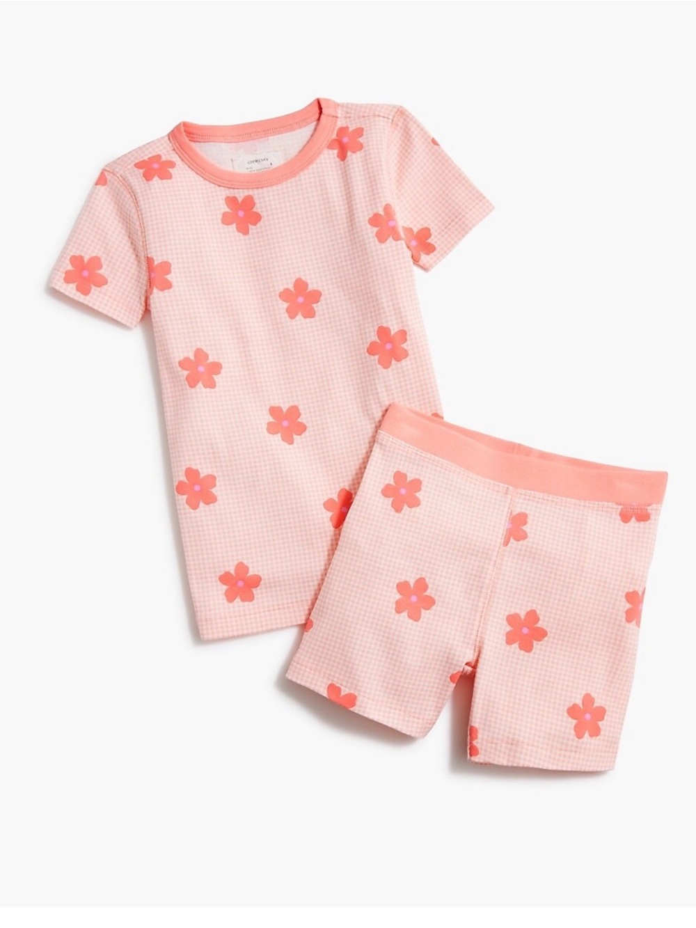 J CREW FACTORY Crewcuts Girls Pink Ribbed Cotton Pajama Short Set Sz 7